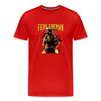 Pompier pompier Pompier Pompier Pompier - T-shirt bio Premium Homme - rouge - Devant - Damien (186cm)