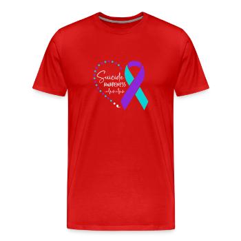 Sunflower Suicide Prevention Suicide Education - T-shirt bio Premium Homme - rouge - Devant - Damien (186cm)