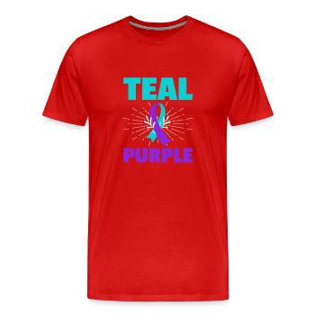 Sunflower Suicide Prevention Suicide Education - T-shirt bio Premium Homme - rouge - Devant - Damien (186cm)