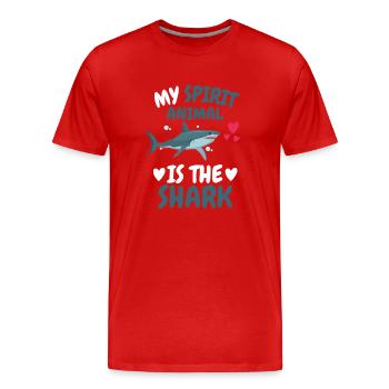 My Spiritual Animal Ocean Animal Gift Shark - Men's Premium Organic T-Shirt - red - Front - Damien (186cm)