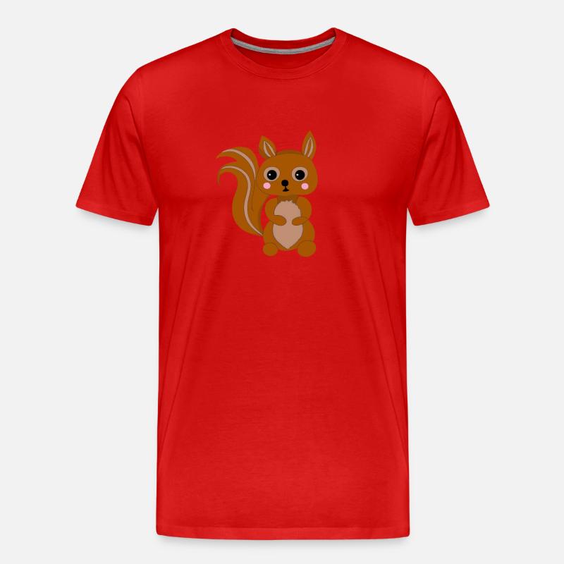 Süßes Kawaii Eichhörnchen - Männer Premium Bio T-Shirt - Rot