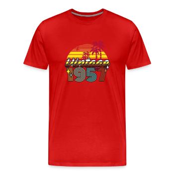 Vintage 1957 - Männer Premium Bio T-Shirt - Rot - Vorne - Damien (186cm)