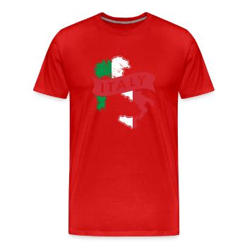 Italie Accueil Origine nationale Italiens - T-shirt bio Premium Homme - rouge - Devant - Damien (186cm)