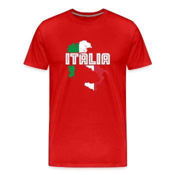 Italie Drapeau italien Couleurs nationales - T-shirt bio Premium Homme - rouge - Devant - Damien (186cm)