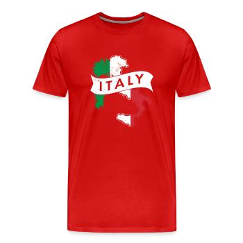 Italie Accueil Origine nationale Italiens - T-shirt bio Premium Homme - rouge - Devant - Damien (186cm)