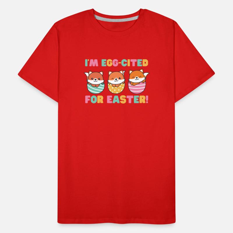 sweet foxes at Easter with Easter eggs fox Men's Premium Organic T-Shirt