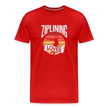 Ziplining Lovers Tyrolienne Sport Tyrolienne - T-shirt bio Premium Homme - rouge - Devant - Damien (186cm)