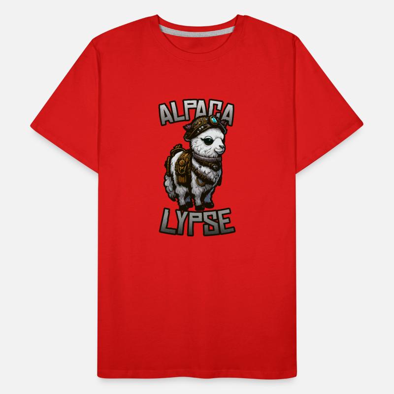 Alpagalypse - Alpaga Steampunk dans l’Apocalypse T-shirt bio Premium Homme