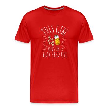 Superfood Flax Oil - Men's Premium Organic T-Shirt - red - Front - Damien (186cm)
