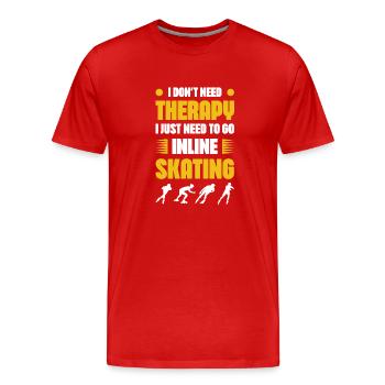 Skate Therapy - Men's Premium Organic T-Shirt - red - Front - Damien (186cm)