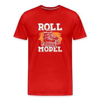 Roller roulant - T-shirt bio Premium Homme - rouge - Devant - Damien (186cm)