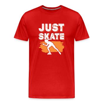 Seul slogan de patinage - T-shirt bio Premium Homme - rouge - Devant - Damien (186cm)
