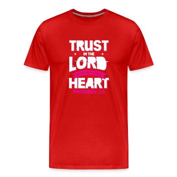 Bible Heart Trust - T-shirt bio Premium Homme - rouge - Devant - Damien (186cm)