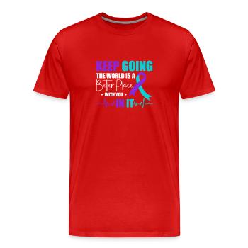 Sunflower Suicide Prevention Suicide Education - T-shirt bio Premium Homme - rouge - Devant - Damien (186cm)