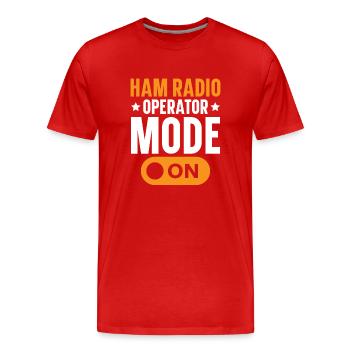 Mode opérateur radio amateur Opérateur radio Radio amateur - T-shirt bio Premium Homme - rouge - Devant - Damien (186cm)