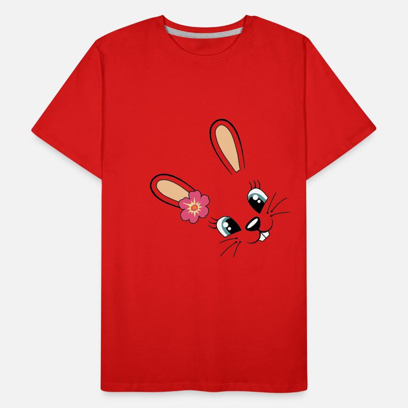 Bunny Cute Bunny Easter Easter Bunny Cute Flower Men's Premium Organic T-Shirt