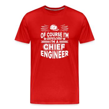 Chief Engineer Awesome Chief Engineer - Men's Premium Organic T-Shirt - red - Front - Damien (186cm)