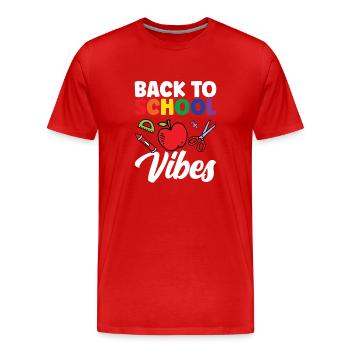 Back to School Vibes Back to School Back to School - Men's Premium Organic T-Shirt - red - Front - Damien (186cm)