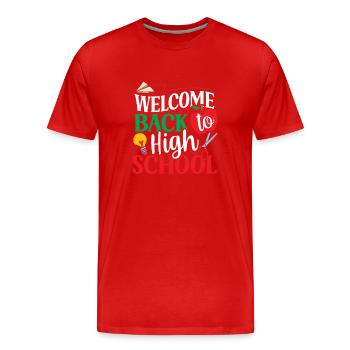 Welcome back to school Teachers Back to school - Men's Premium Organic T-Shirt - red - Front - Damien (186cm)