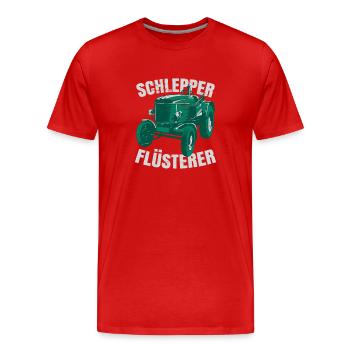 Schlepper Flüsterer - Männer Premium Bio T-Shirt - Rot - Vorne - Damien (186cm)
