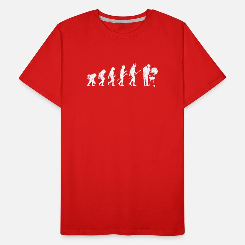 Grillen Evolution des Menschen BBQ Grill Barbeque Männer Premium Bio T-Shirt