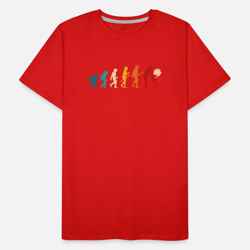 Grilling Evolution of Man BBQ Grill Barbeque Men's Premium Organic T-Shirt