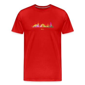 Kiel Skyline Paysage urbain coloré Kiel - T-shirt bio Premium Homme - rouge - Devant - Damien (186cm)