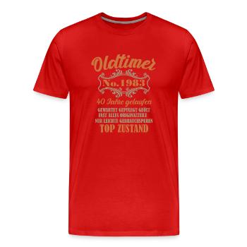 40 Geburtstag Oldtimer 1983 - Männer Premium Bio T-Shirt - Rot - Vorne - Damien (186cm)