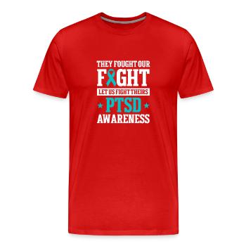 PTSD Awareness - Men's Premium Organic T-Shirt - red - Front - Damien (186cm)