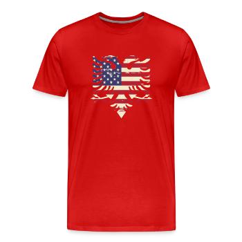 République d’Albanie Albanie Shqipëria Tirana Albanais - T-shirt bio Premium Homme - rouge - Devant - Damien (186cm)