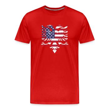 République d’Albanie Albanie Shqipëria Tirana Albanais - T-shirt bio Premium Homme - rouge - Devant - Damien (186cm)