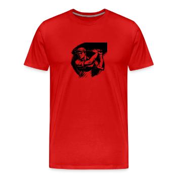Golf Golfer - Männer Premium Bio T-Shirt - Rot - Vorne - Damien (186cm)