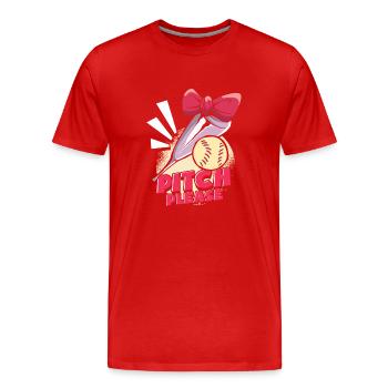 Softball lustig - Männer Premium Bio T-Shirt - Rot - Vorne - Damien (186cm)