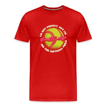 Softball Gift Softball Player Pitcher Catcher - Men's Premium Organic T-Shirt - red - Front - Damien (186cm)