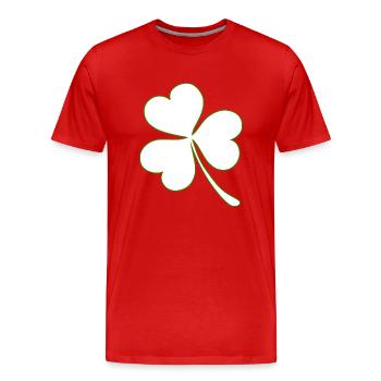 Kleeblatt - Männer Premium Bio T-Shirt - Rot - Vorne - Damien (186cm)