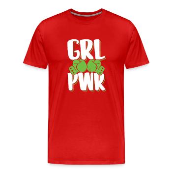 Girl Girl Boxing - Men's Premium Organic T-Shirt - red - Front - Damien (186cm)