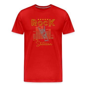 Rock is my Solution! - Men's Premium Organic T-Shirt - red - Front - Damien (186cm)