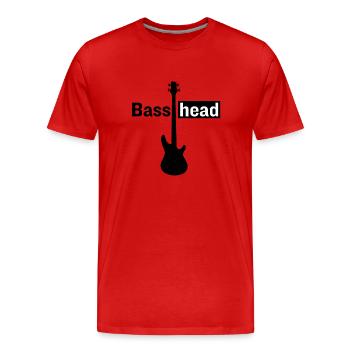 Basse Tête Guitare Amateur de musique Guitariste basse - T-shirt bio Premium Homme - rouge - Devant - Damien (186cm)