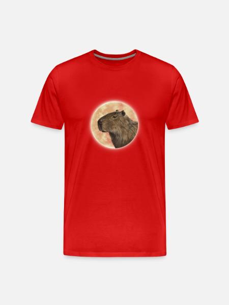 Capybara Lune - T-shirt bio Premium Homme - rouge