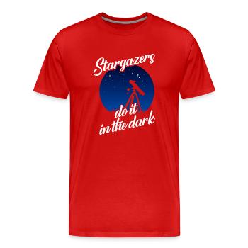 Star Gas, Cosmology, Astronomy - Binoculars - Men's Premium Organic T-Shirt - red - Front - Damien (186cm)