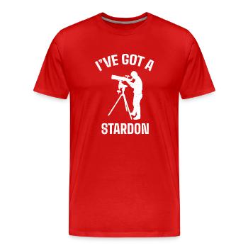 Star Gas, Cosmology, Astronomy - Binoculars - Men's Premium Organic T-Shirt - red - Front - Damien (186cm)