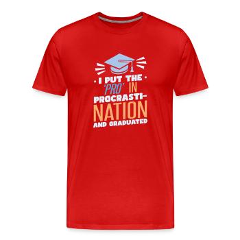Graduation Funny - Men's Premium Organic T-Shirt - red - Front - Damien (186cm)
