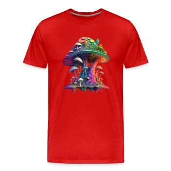 CHAMPIGNONS TRIPPY - T-shirt bio Premium Homme - rouge - Devant - Damien (186cm)
