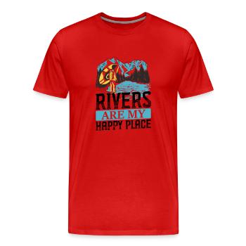 River Rafting - Men's Premium Organic T-Shirt - red - Front - Damien (186cm)