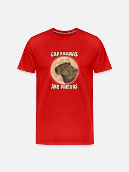 Capybara Moon - Men's Premium Organic T-Shirt - red