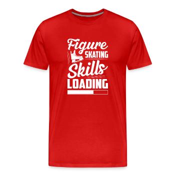 Figure Skating Skills Loading.... Skate Ice Skater - Men's Premium Organic T-Shirt - red - Front - Damien (186cm)