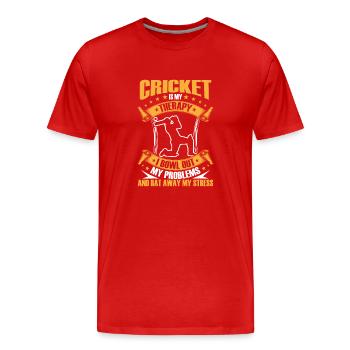 Cricket Das Einzige Spiel - Männer Premium Bio T-Shirt - Rot - Vorne - Damien (186cm)