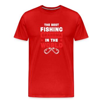 fischer großmutter - Männer Premium Bio T-Shirt - Rot - Vorne - Damien (186cm)