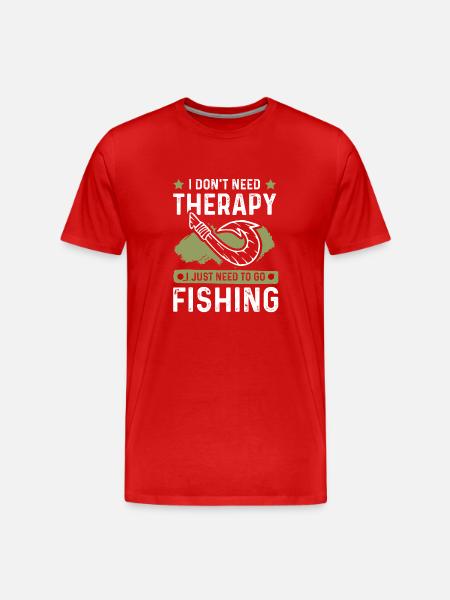 Fishing Therapy - Men's Premium Organic T-Shirt - red