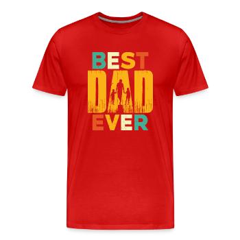 Best Dad Ever - Men's Premium Organic T-Shirt - red - Front - Damien (186cm)